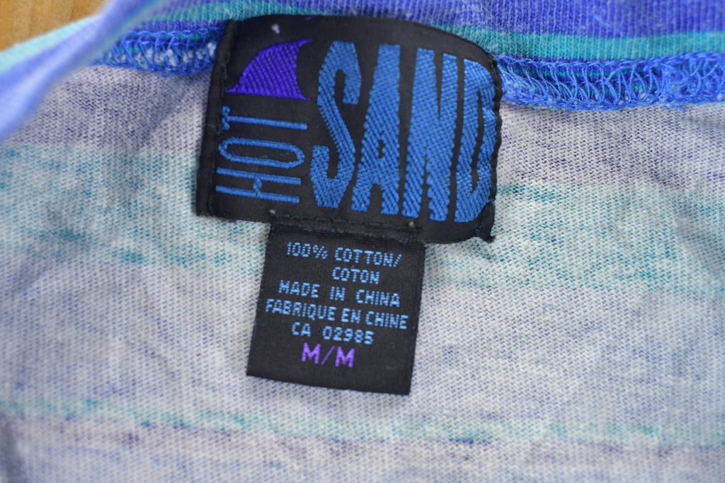 Vintage 1990s Striped Single Stitch Graphic T-Shirt