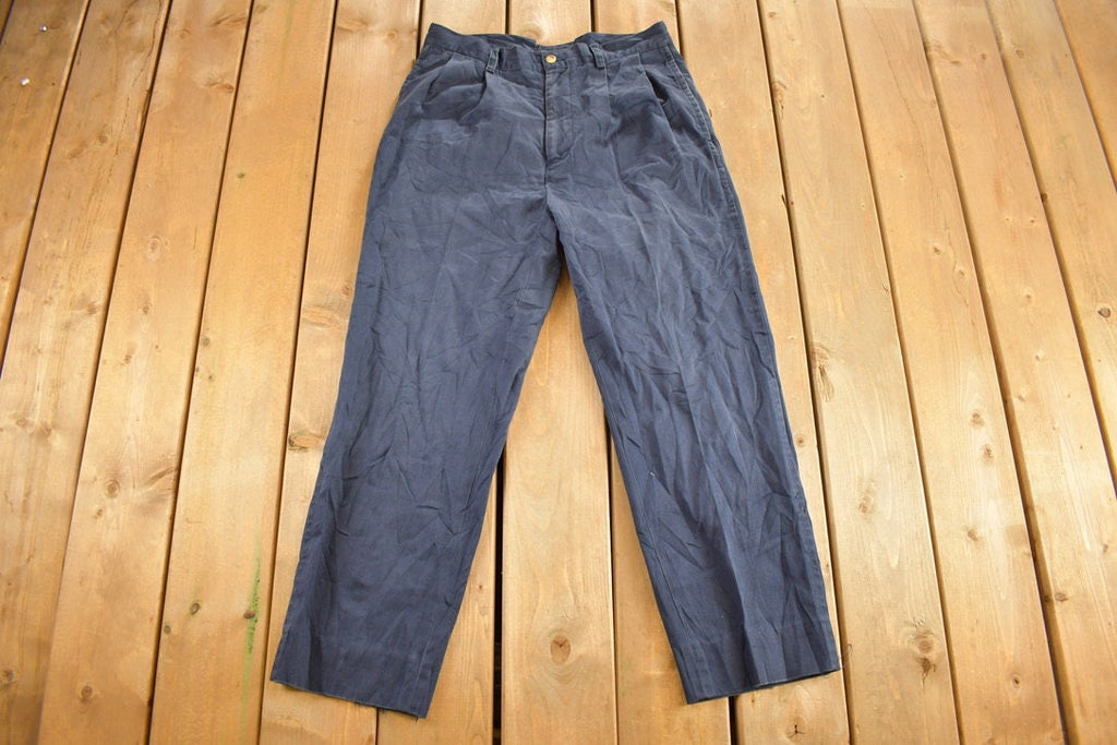 Vintage 1990s Nautica Solid Pattern Trousers Size 32 x 26.5