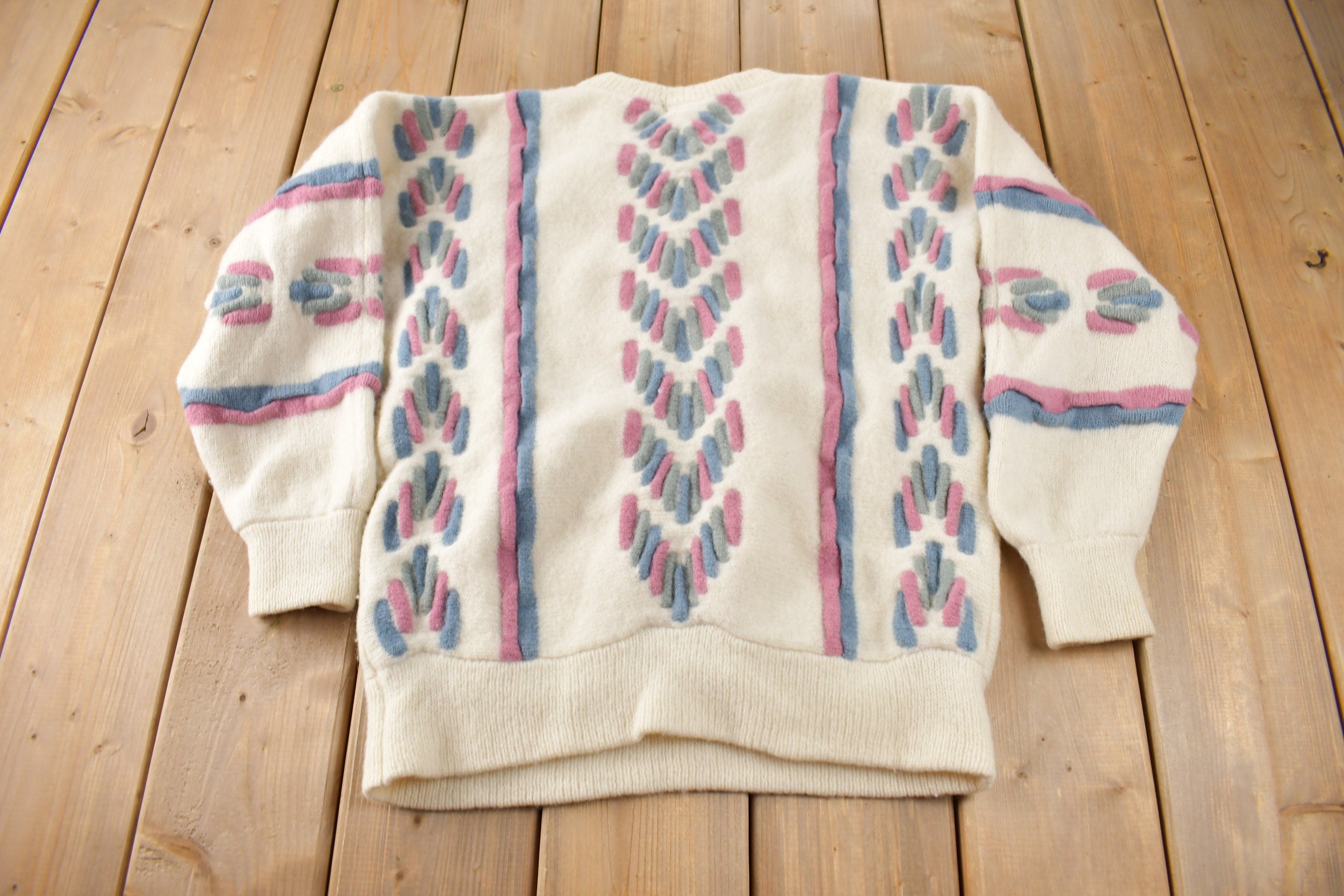 Vintage 1990s Tulchan 100% Wool Knit Sweater one Size Fits All