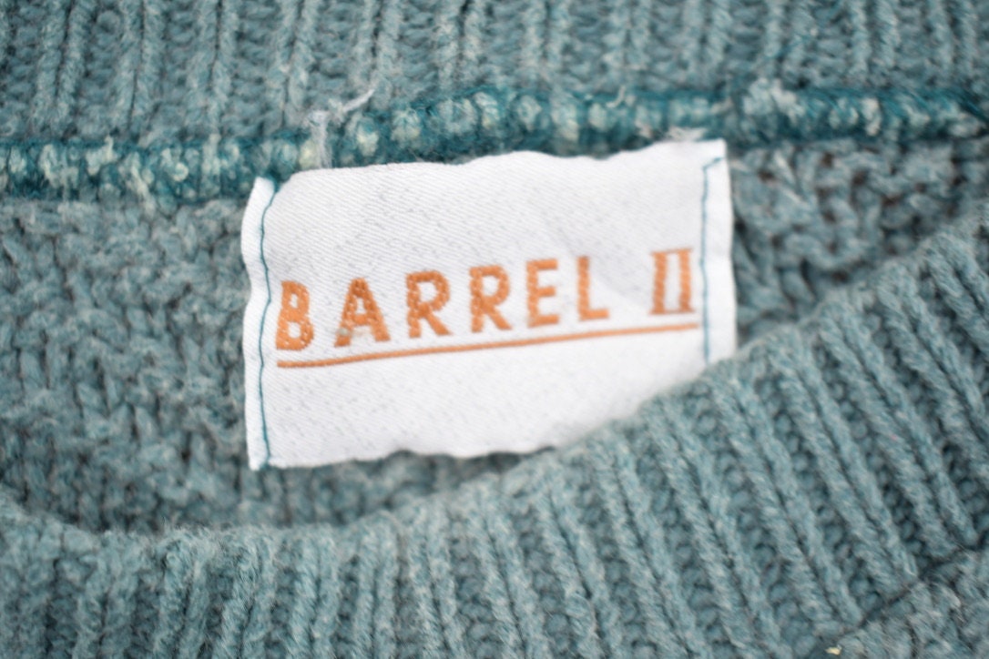 Vintage 1990s Barrel 2 3D Cable Knit Crewneck Sweater
