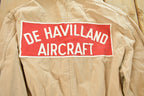 Vintage 1950s De Havilland Aircraft Aviation Shop Coat Light Jacket Men's Small