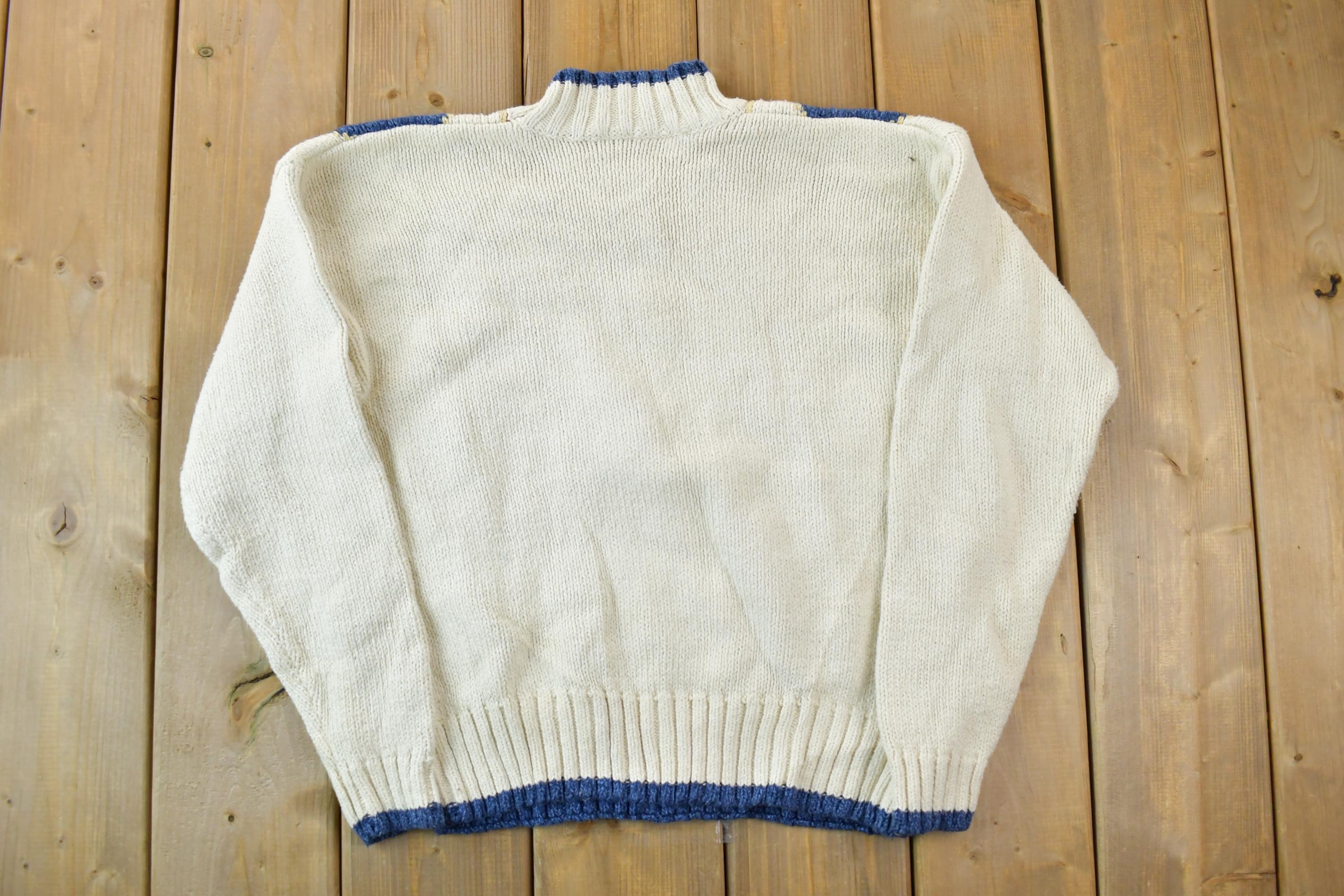 Vintage 1990s Liz Wear Heavy Cotton Christmas Knit Crewneck Sweater