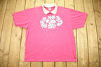 Vintage 1990s Cute Bird Theme Collared T-Shirt