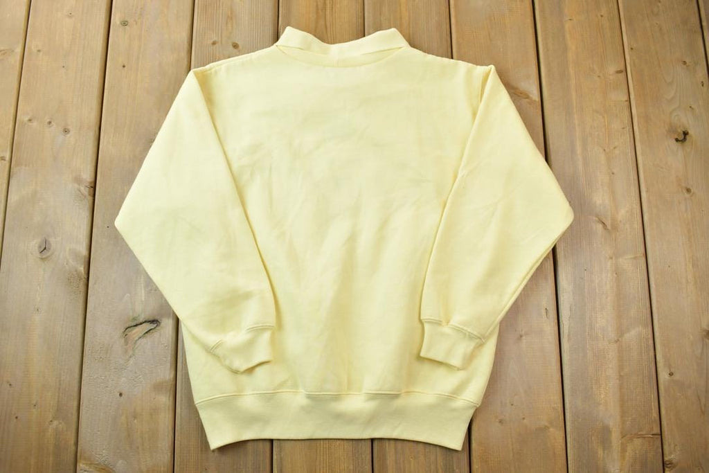 Vintage 1990s Double Collar Floral Design Cute Crewneck Sweater  90s Crewneck  Grandma Sweater  Streetwear  Made In USA  Animal Theme