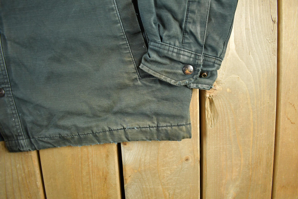 Vintage 1990s Distressed Sun Faded Carhartt Lined Shirt Jacket Men's Large