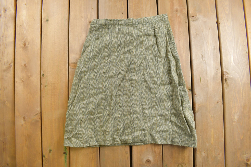 Vintage 1970s Herringbone Skirt Size 29
