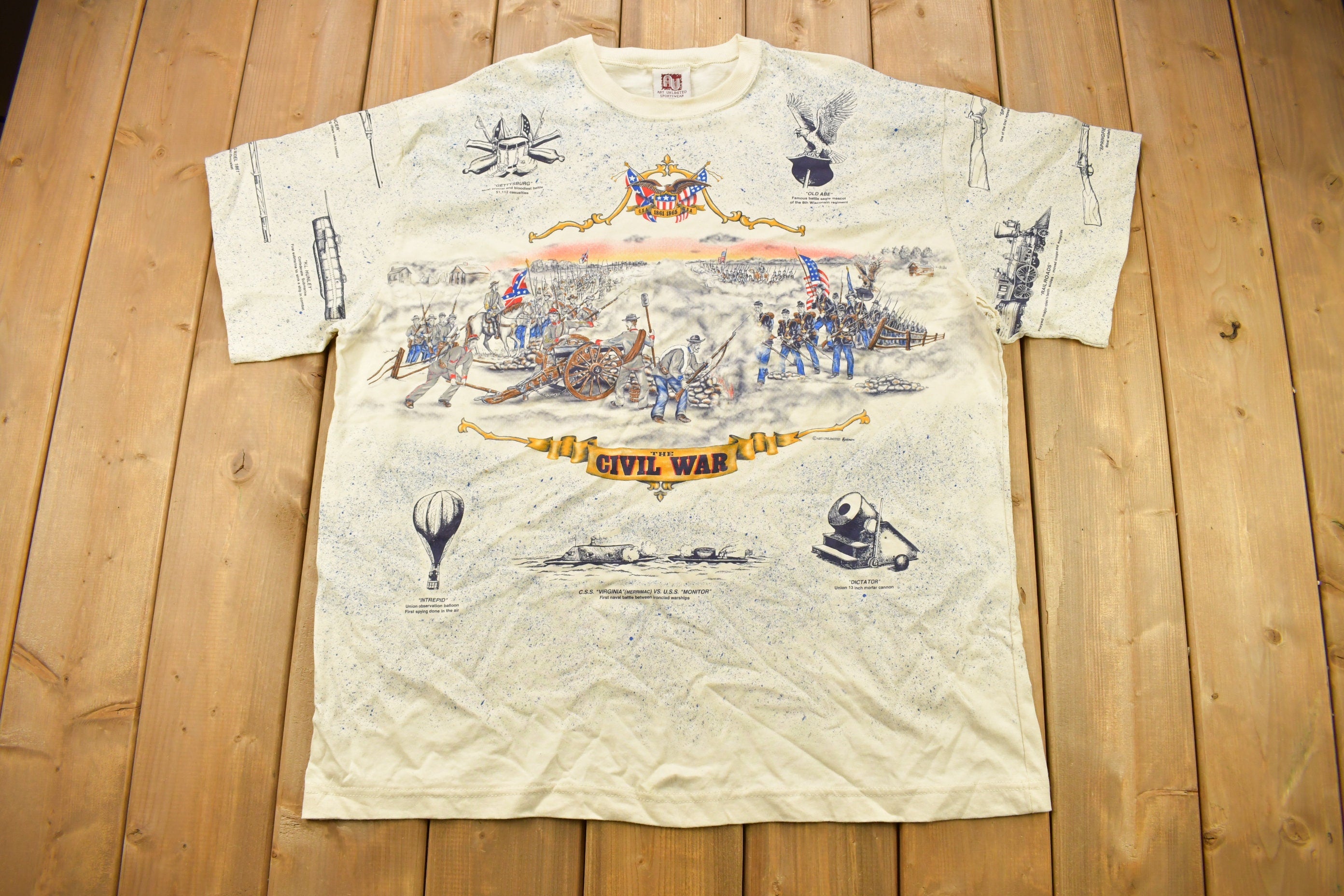 Vintage 1990s The Civil War All Over Print Graphic T Shirt