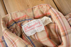 Vintage 1990s Wrangler Cowboy Cut X Long Tails Western Style Pearl Snap Button Up Plaid Shirt Made In USA