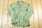 Vintage 1970s Military Button Up Shirt Mens L
