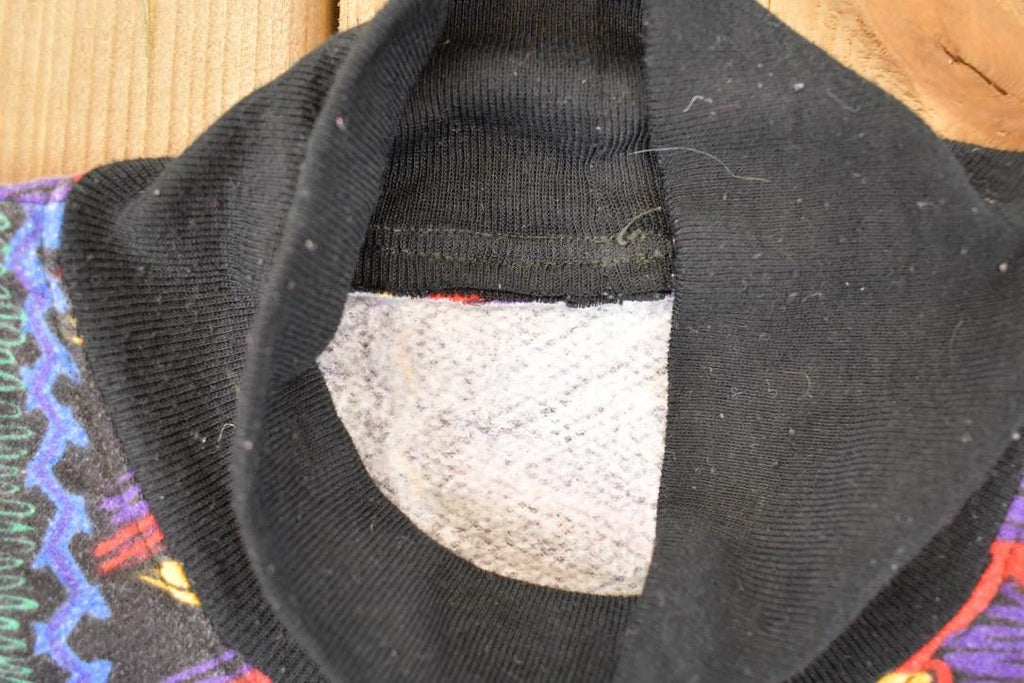 Vintage 1990s Abstract Print AOP Crewneck Sweatshirt Women's XL