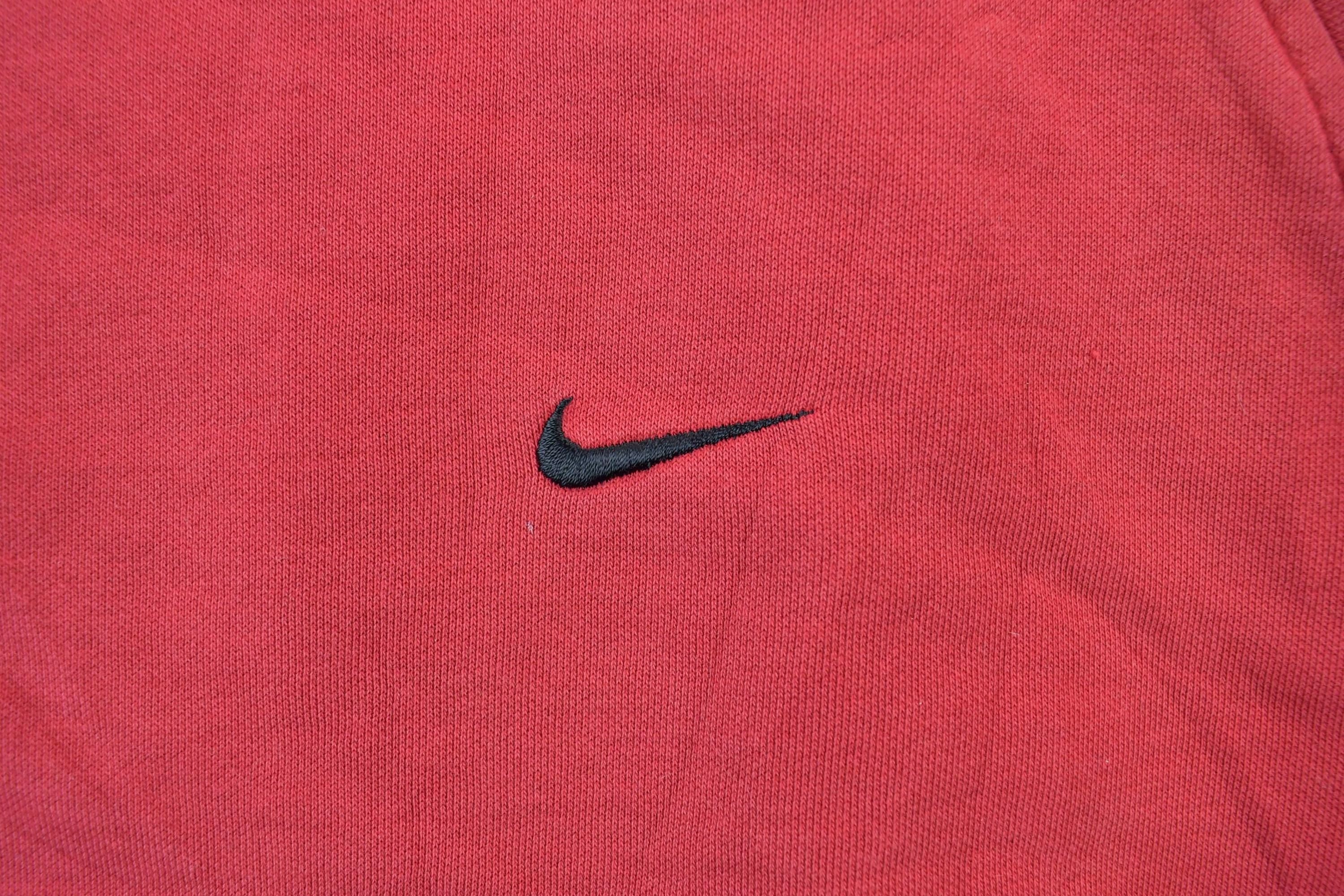 Vintage 1990s Red Nike Embroidered Mini Swoosh Crewneck Sweatshirt