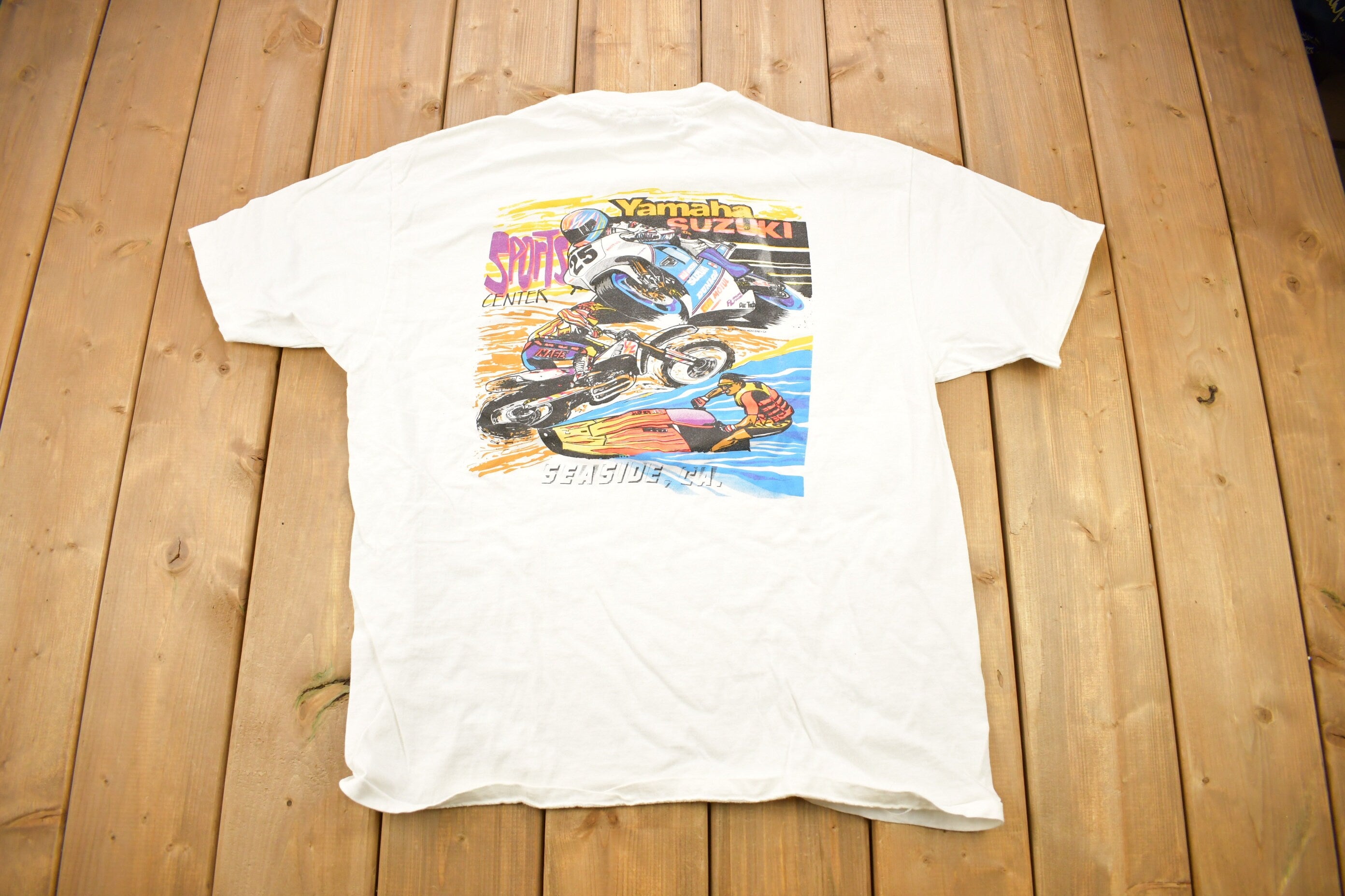 Vintage 1990s Yamaha Suzuki Sports Center Graphic T Shirt
