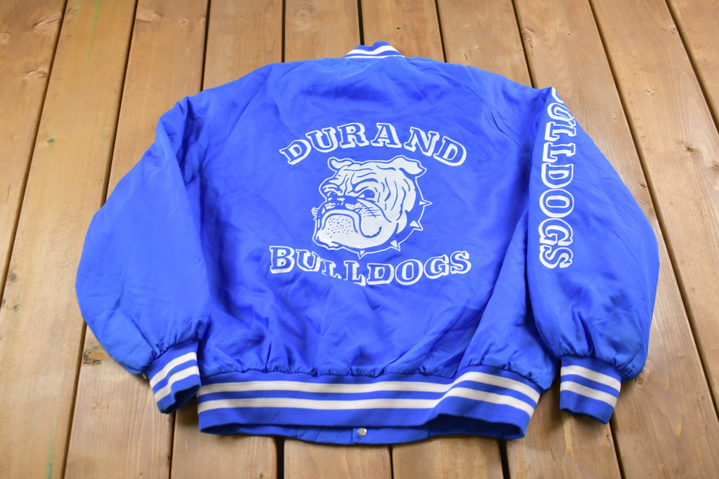 Vintage 1990s West Arc Durand Bulldogs Snap Windbreaker Jacket