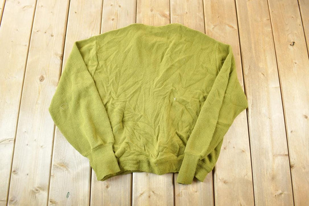 Vintage 1970s Beeline Knit Perfect Mild Distress Cardigan Sweater Made In USA
