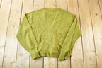 Vintage 1970s Beeline Knit Perfect Mild Distress Cardigan Sweater Made In USA