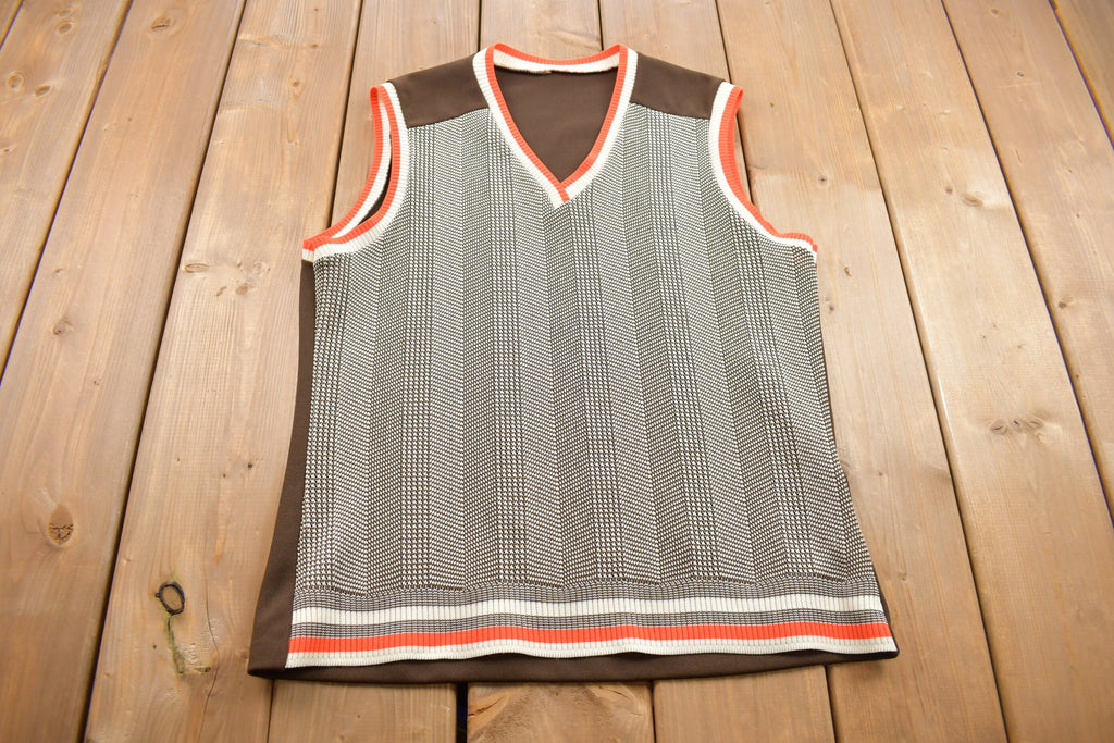 True Vintage 1970s V Neck Sweater Vest