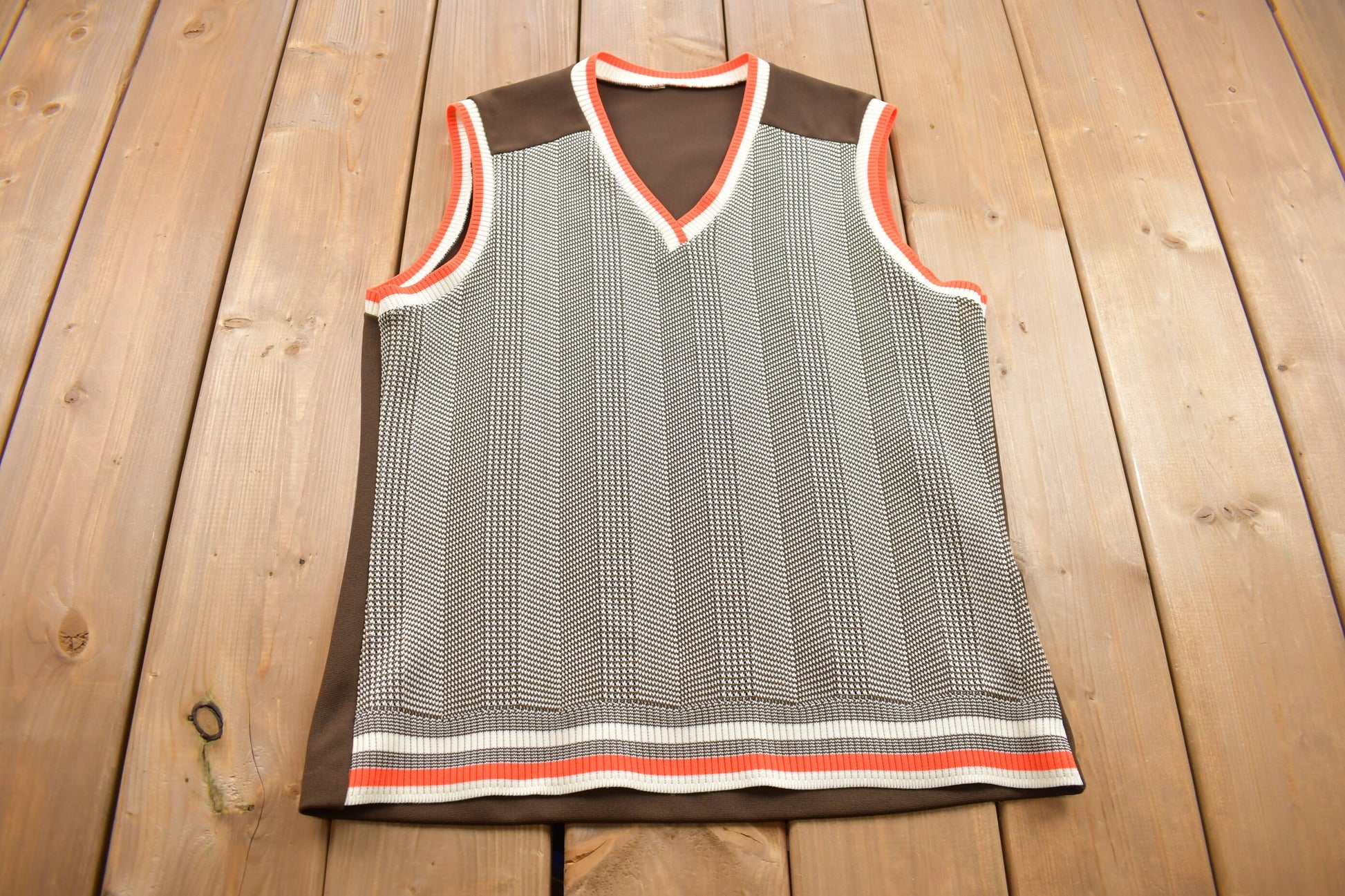 True Vintage 1970s V Neck Sweater Vest