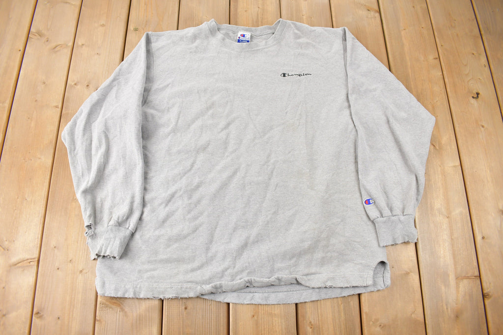 Vintage 1990s Champion Small Logo Embroidered Crewneck Sweatshirt Size XL