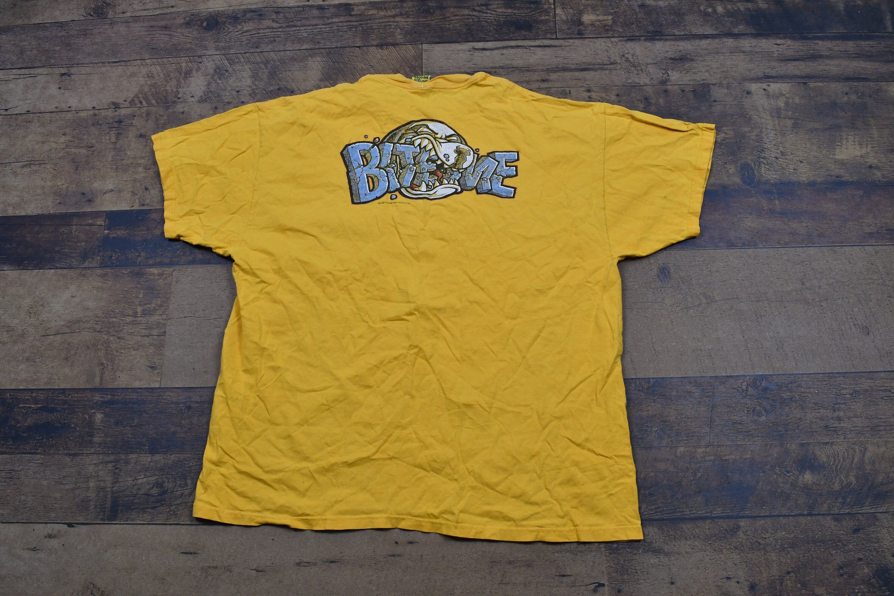 Vintage 2000 Big Dogs Yellow "Bite Me" T-Shirt