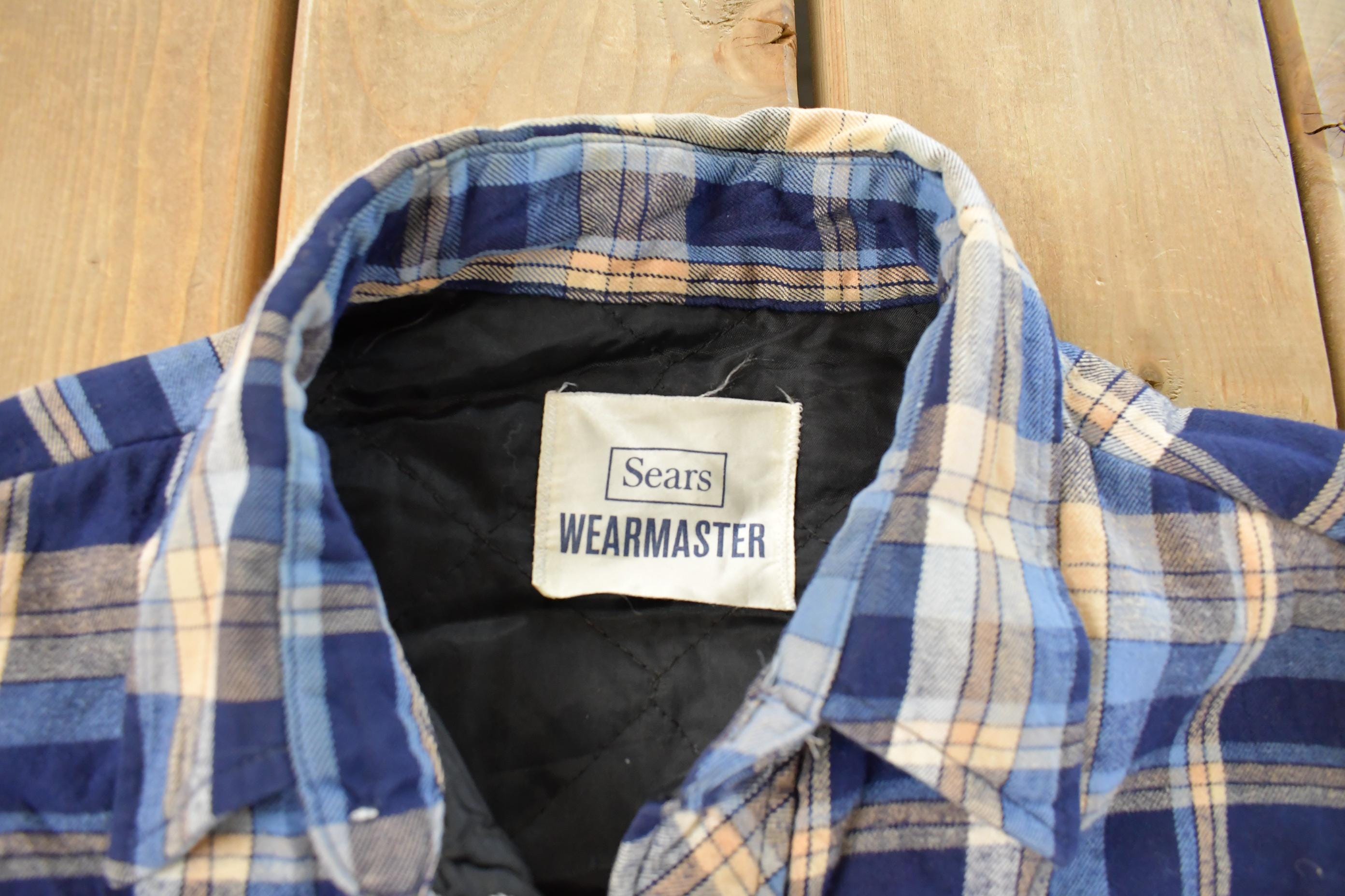 Vintage 1990s Sears Wearmaster Button Up Flannel Shirt Men's Medium