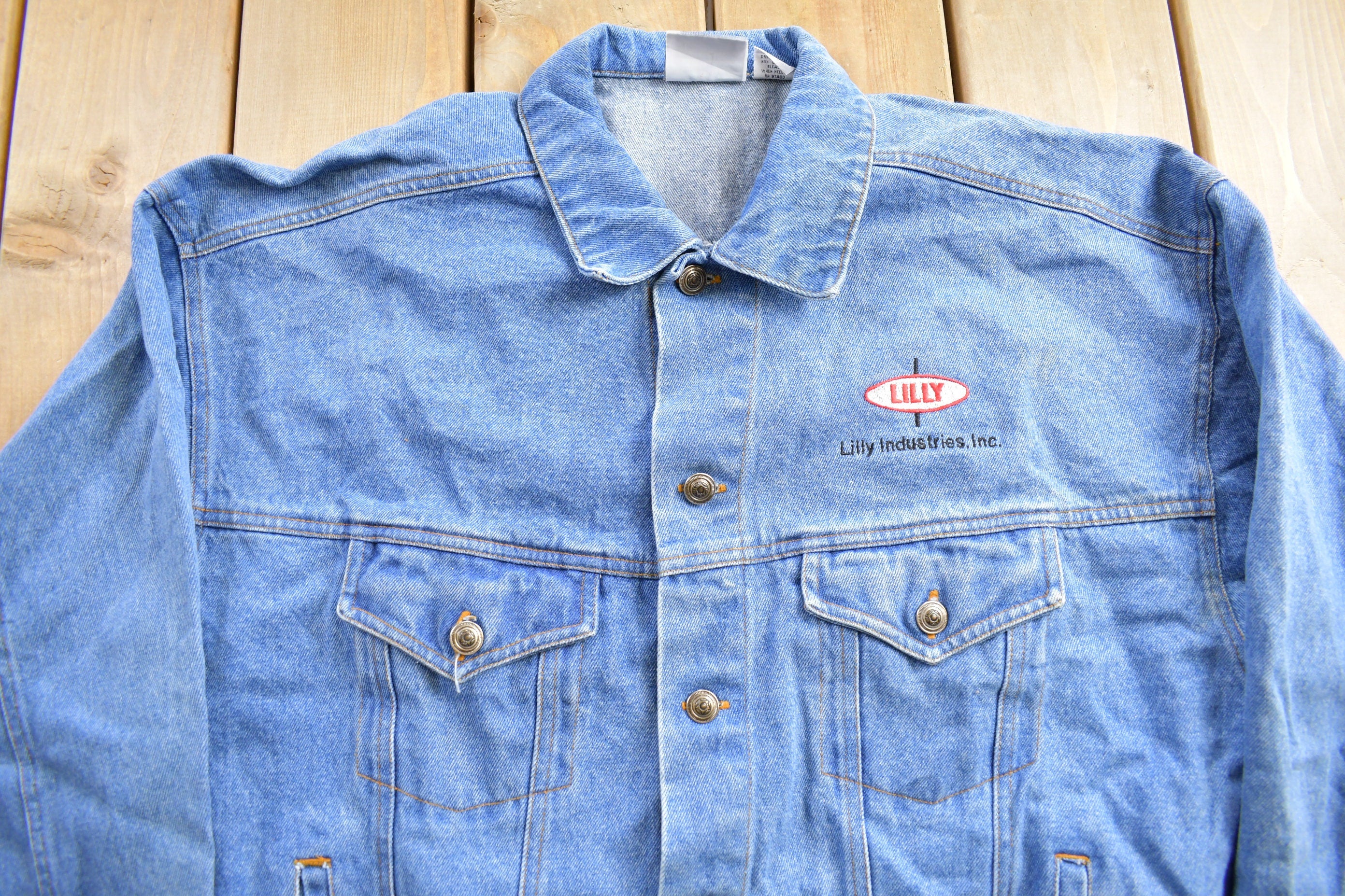 Vintage 1990s Lilly Industries Blue Pointe Denim Jean Jacket