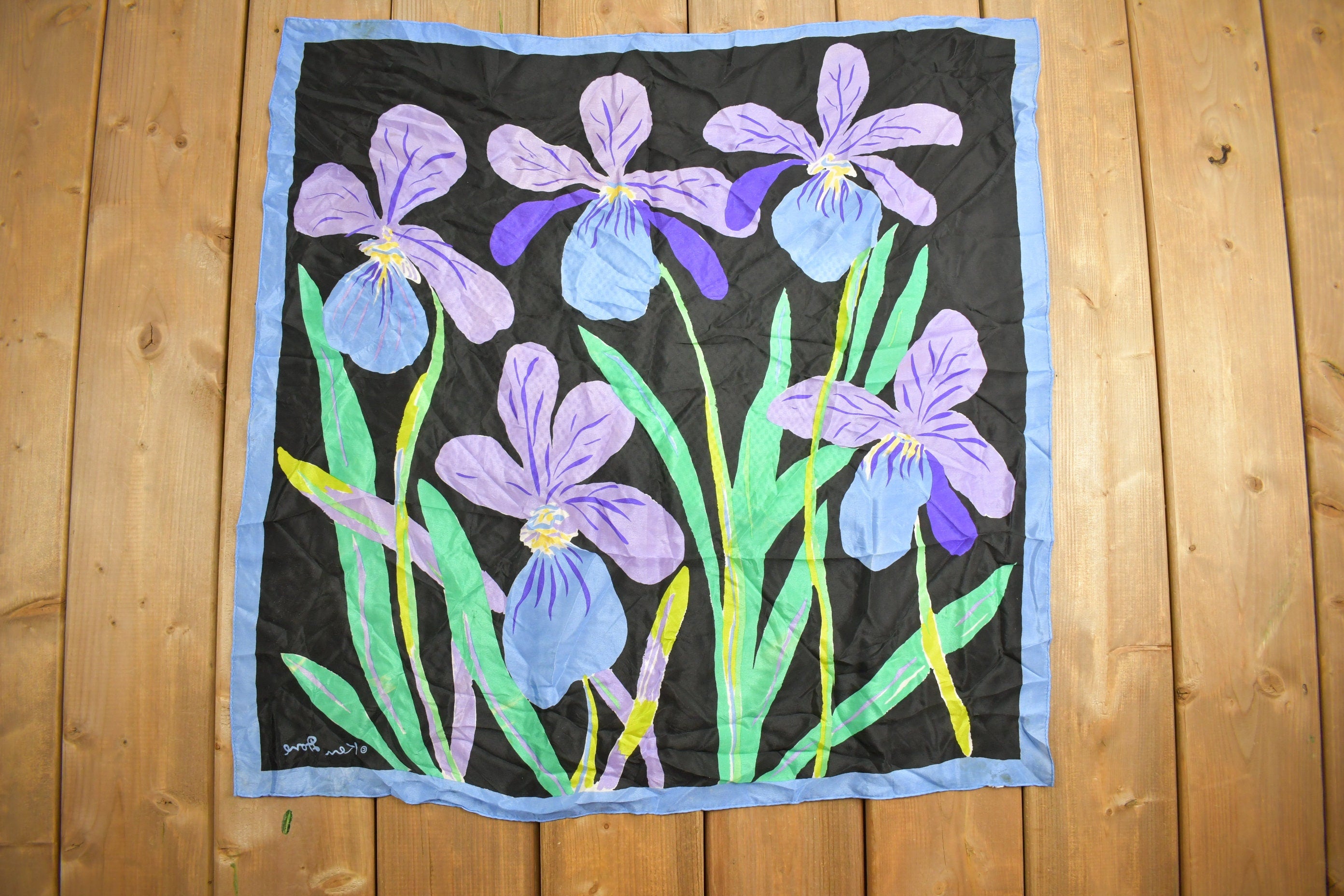 Vintage 1980s Ken Done Floral Scarf