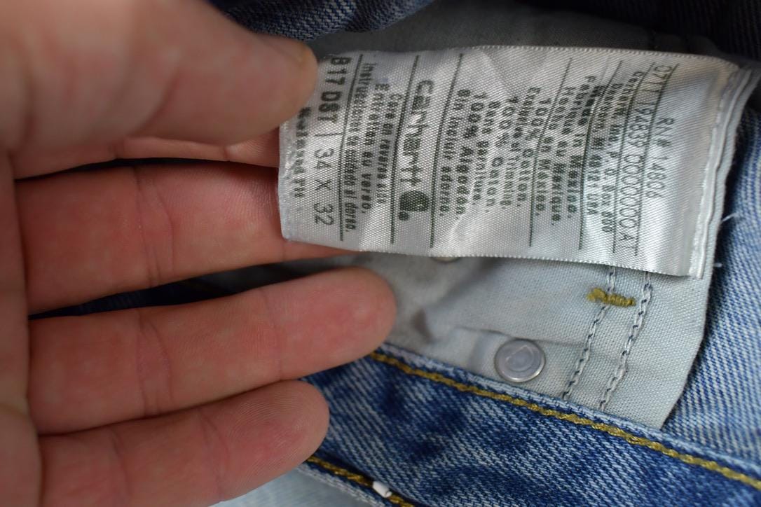 Vintage 1990s Carhartt Denim Jeans Size 34 x 32