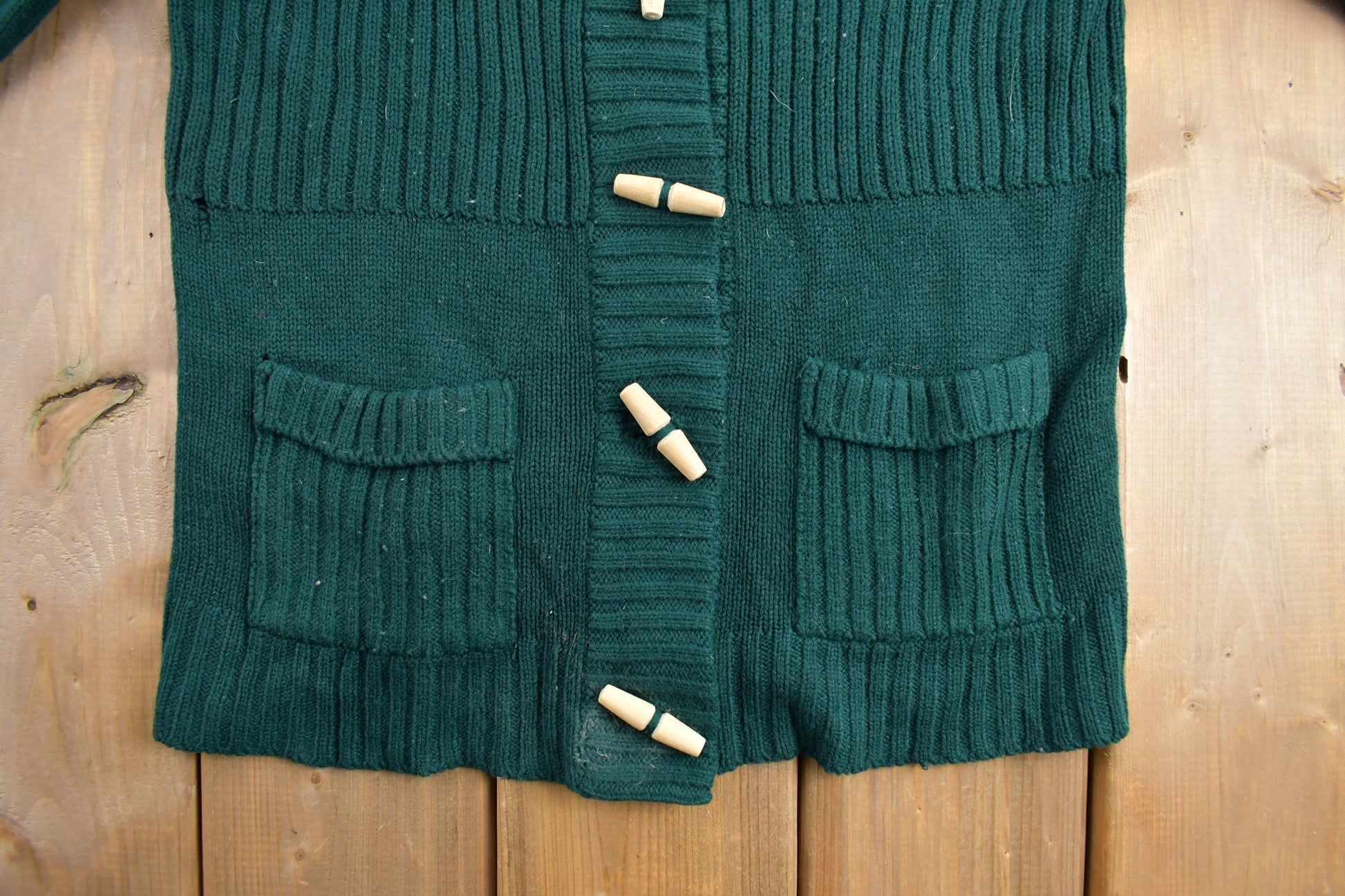 Vintage 1980s Acrylic Knit Button Up Sweater