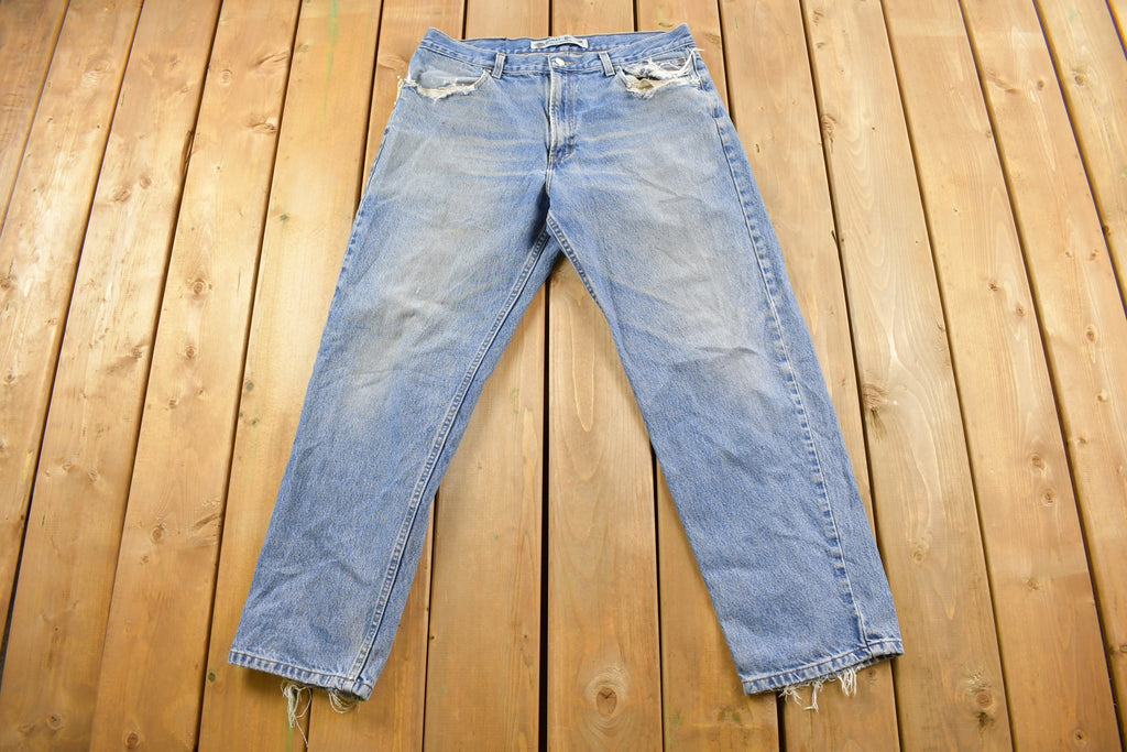 Vintage 1990s Harley Davidson Light Wash Denim Jeans Size 36 x 28