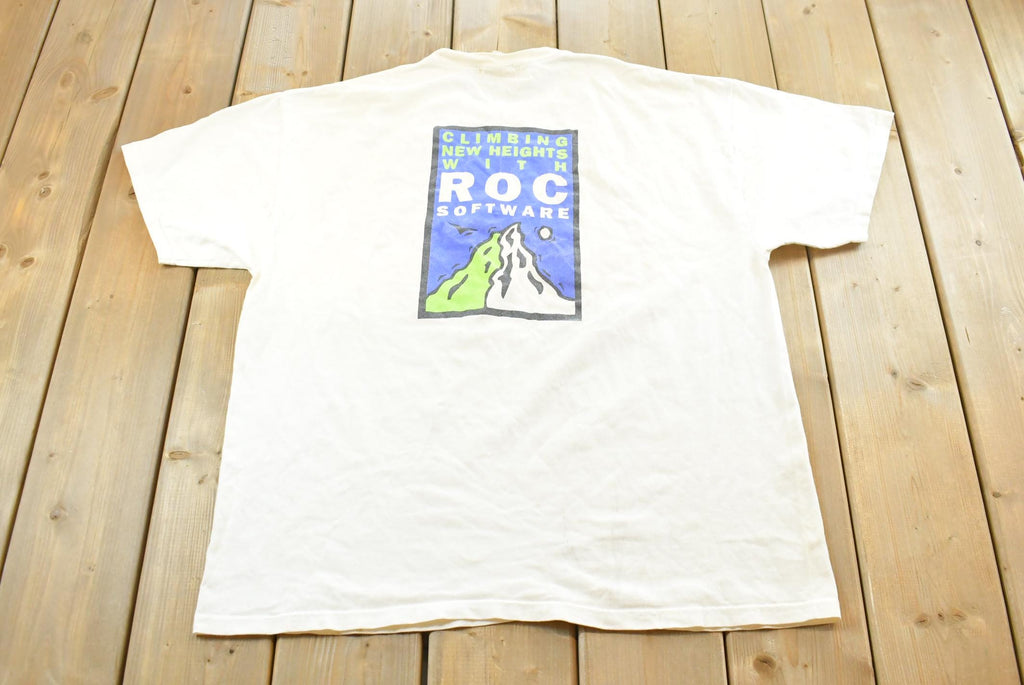 Vintage 1990s Hanes Roc Software Faded T-Shirt Mens XL