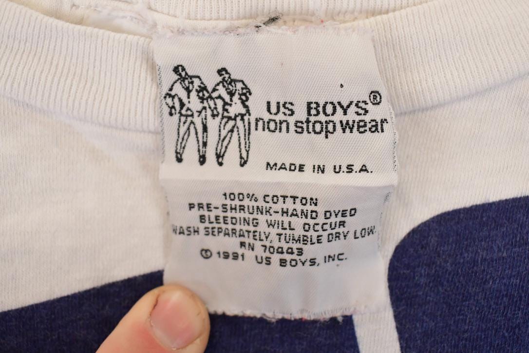 Vintage 1991 US Boys Non Stop Wear Souvenir Screen Printed T-Shirt Men's M