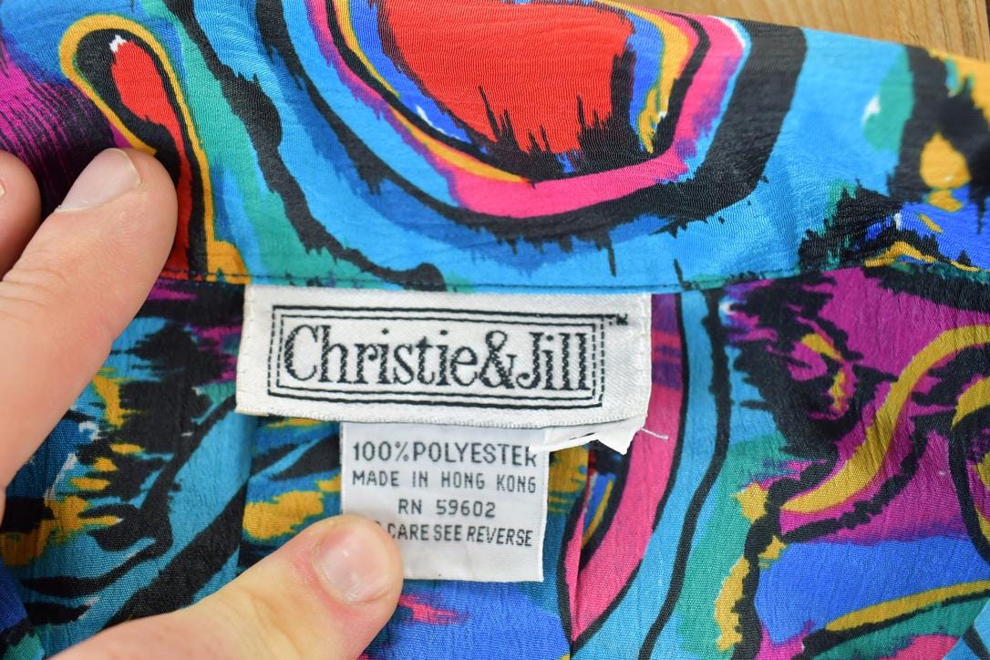 Vintage 1990s Art Deco Button Up Shirt