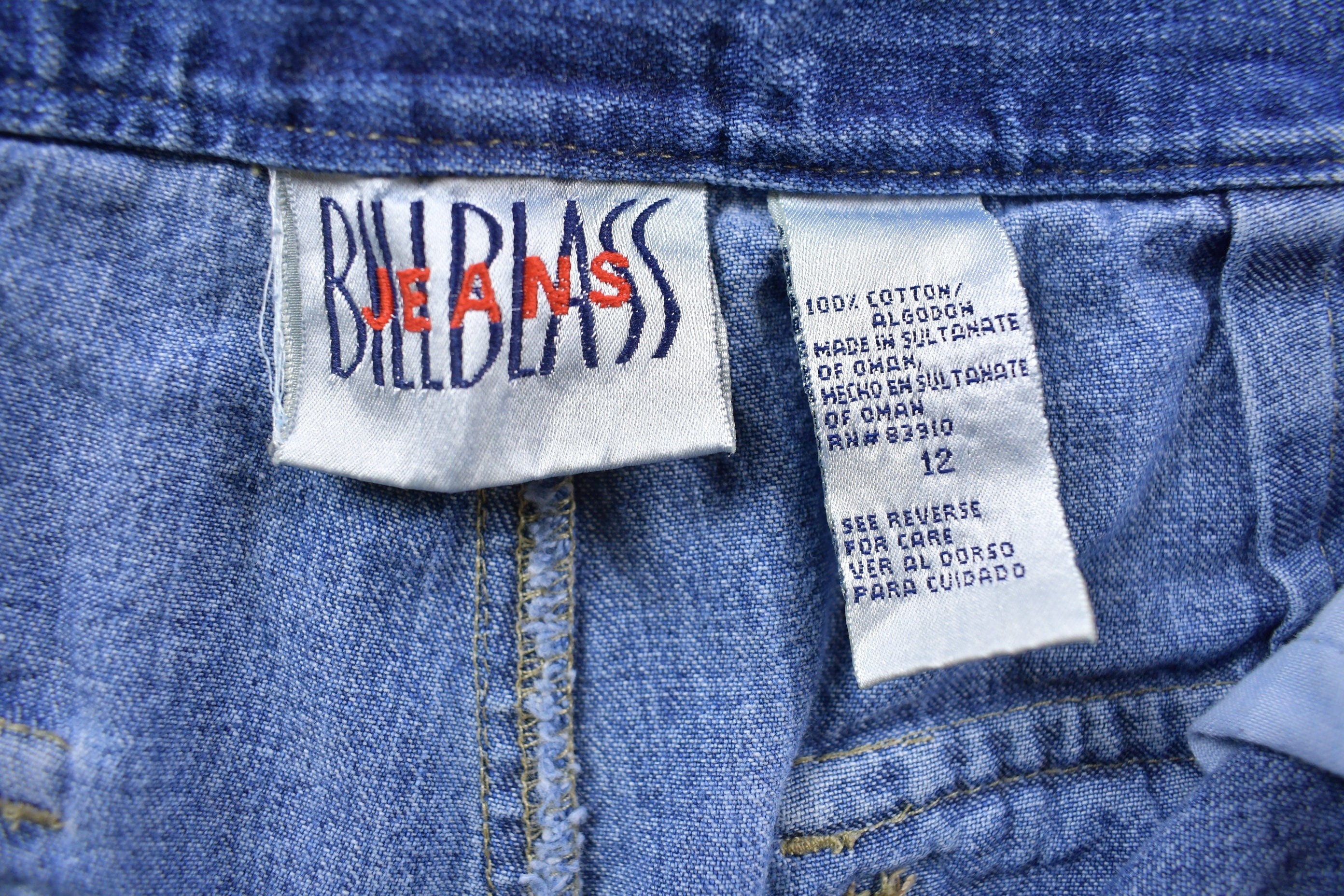 Vintage 1990s Bill Blass Cargo Denim Jeans Size 31 x 30