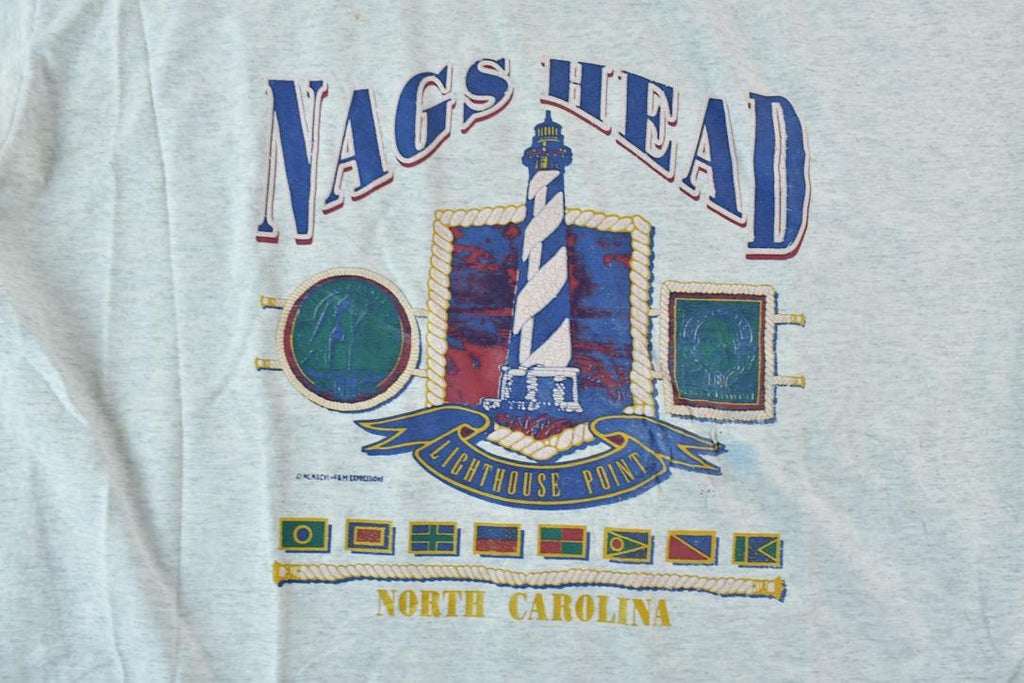 Vintage 1990s Nags Head North Carolina Lighthouse Souvenir T-Shirt