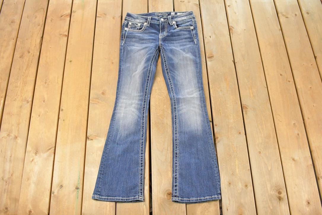 Vintage Deadstock Y2K Miss Me Bedazzled Low Rise Jeans Women's Size 26x29