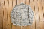 Vintage 2001 Army Gray Digital Camo Military Button Up Shirt