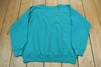 Vintage 1990s Teal Hanes Crewneck Sweatshirt Made In USA
