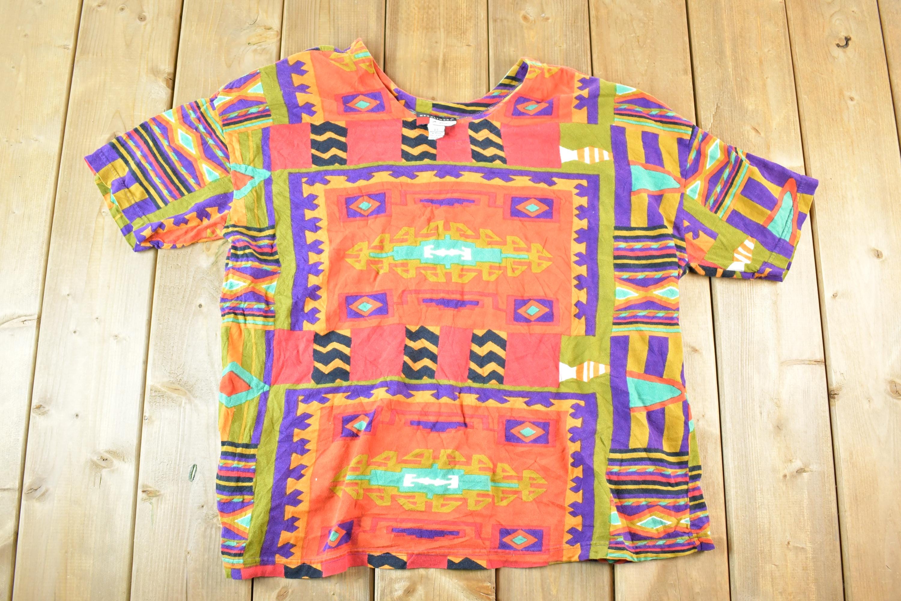 Vintage 1990s Headliners For Women Souvenir Abstract Print T-Shirt Womens XL