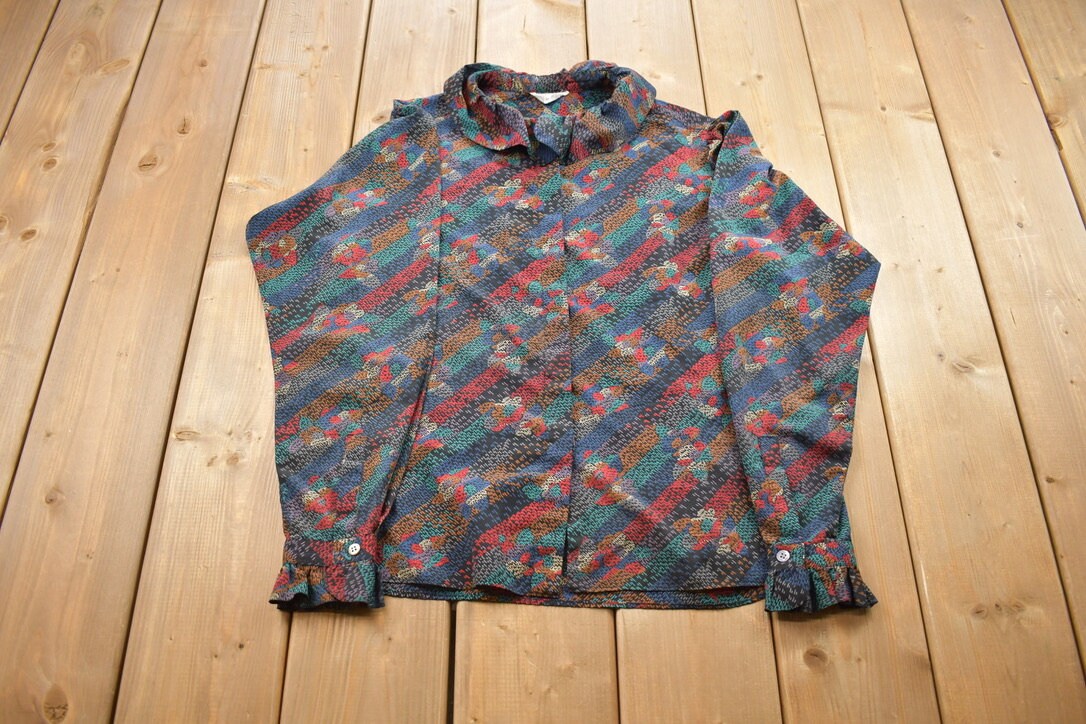 Vintage 1990s Evan - Picono Abstract All Over Print Button Up Shirt