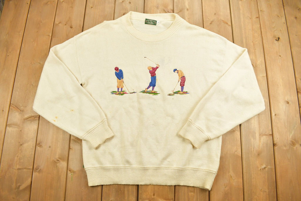 Vintage 1990s Susquehanna Trail Embroidered Golf Knitted Sweater