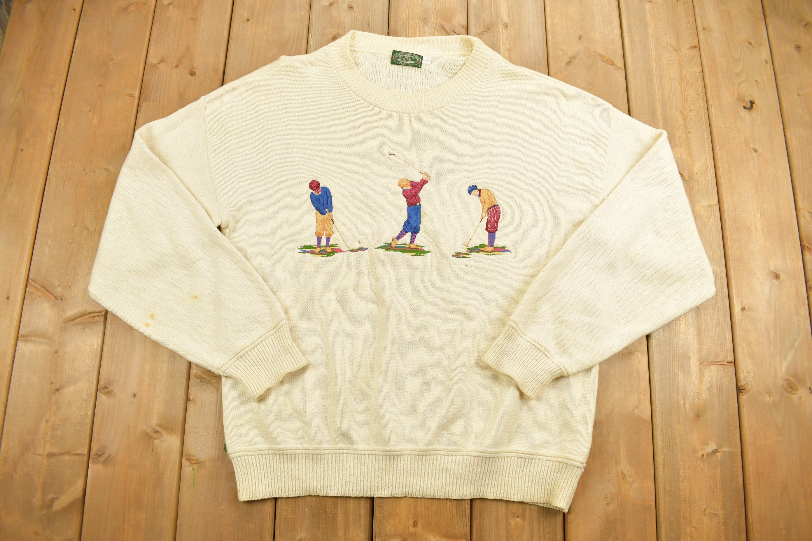 Vintage 1990s Susquehanna Trail Embroidered Golf Knitted Sweater