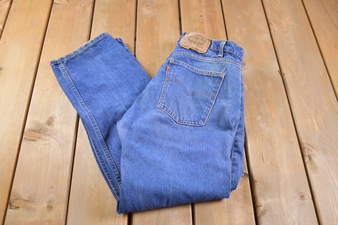 Vintage 1990s Levi 505 Orange Tab Jeans Size 34 x 28