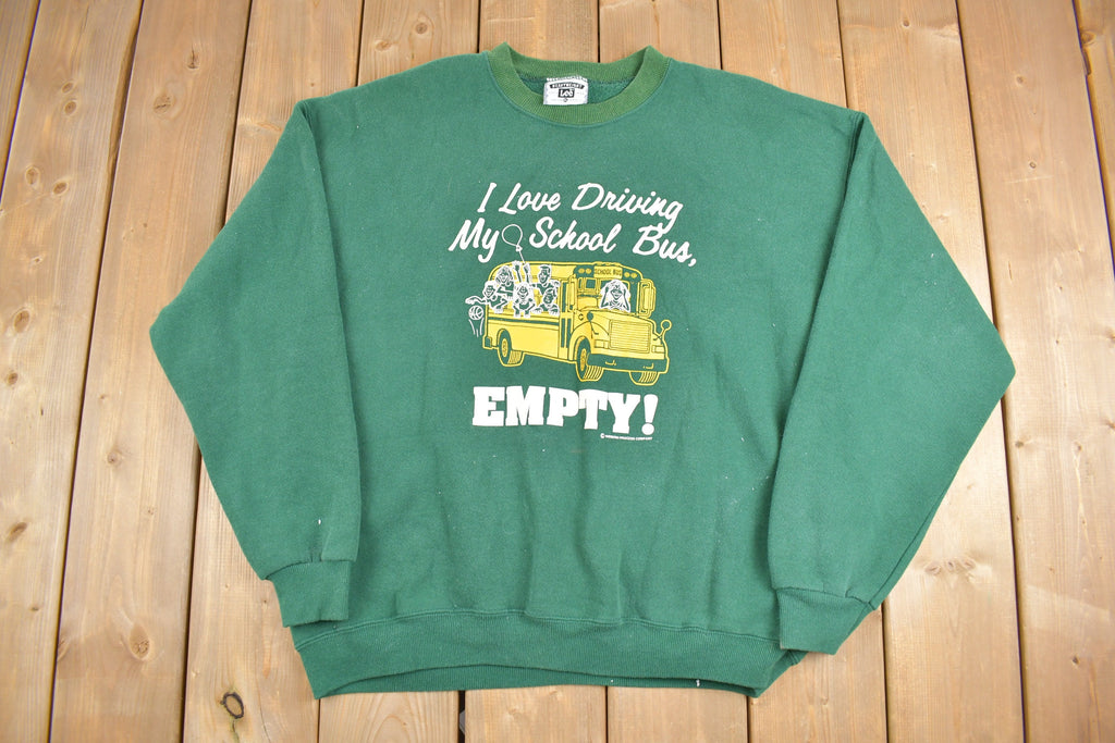 Vintage 1990s Funny School Bus Crewneck Sweatshirt