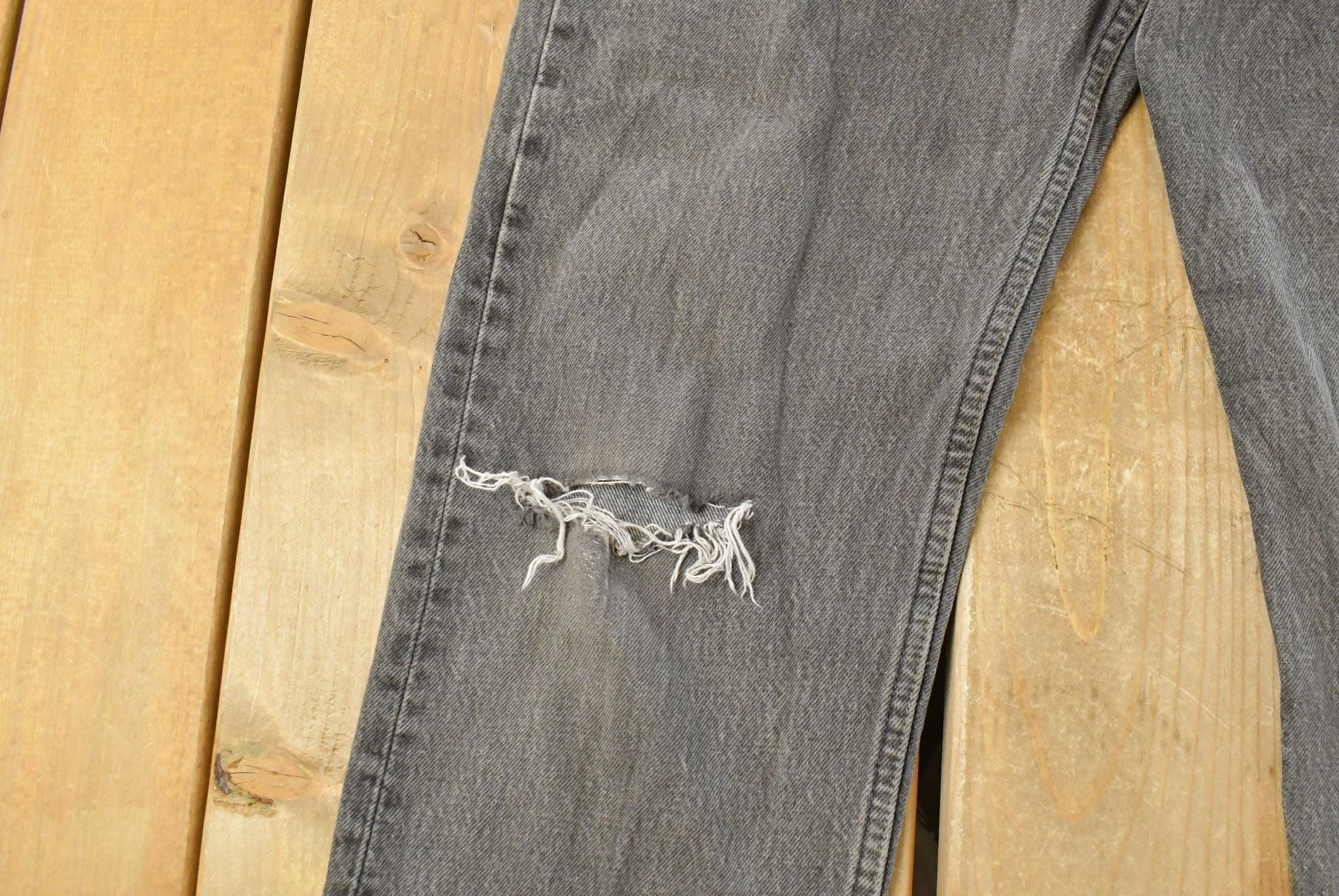 Vintage 1990s Levi's Distressed 501 Original Fit Denim Jeans Men's 30 x 29 / Faded Black Wash / 90s Levi's / Made in USA
