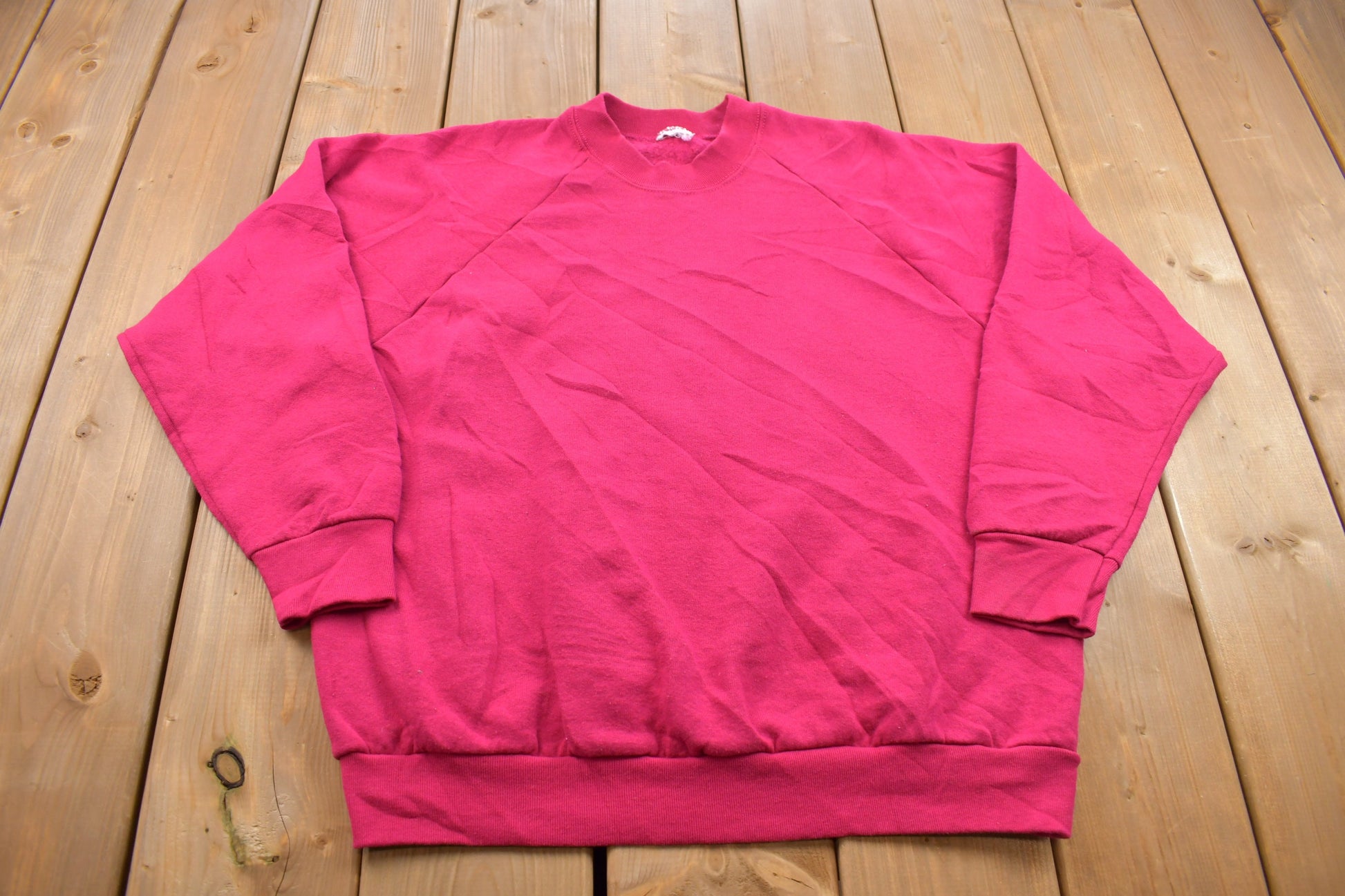 Vintage 1980s Blank Pink Raglan Crewneck Sweatshirt