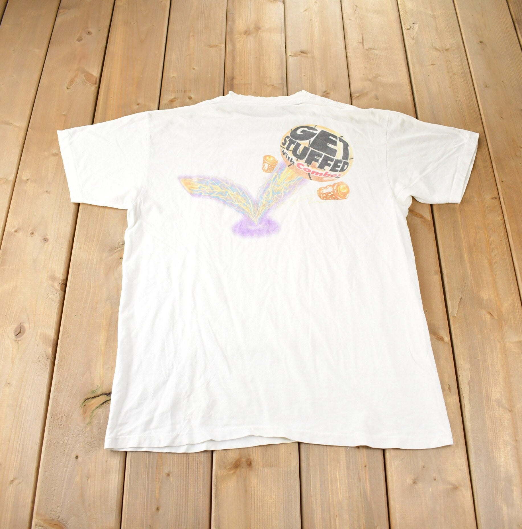 Vintage 1990s Get Stuffed With Combos Single Stitch Graphic T Shirt Made In USA