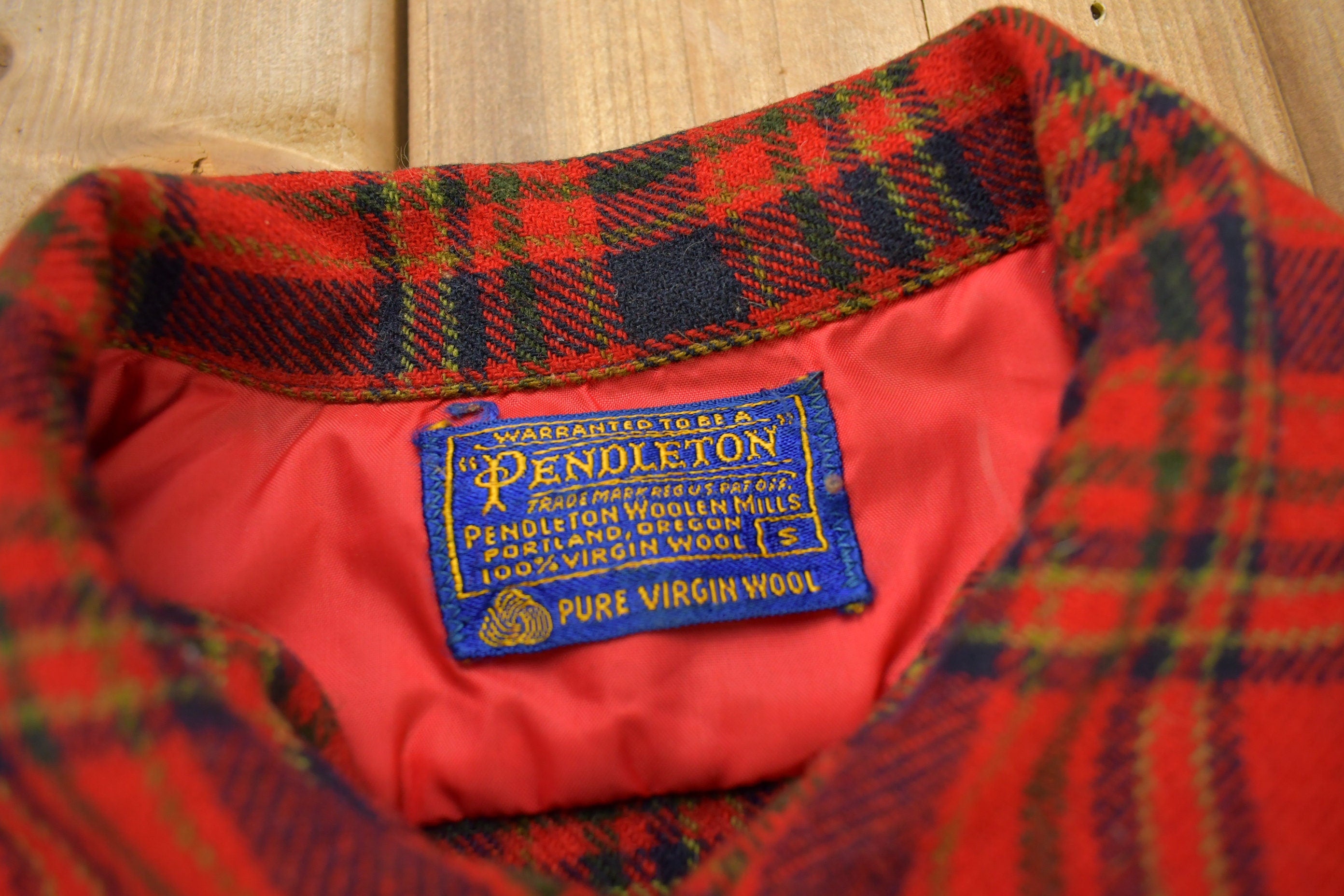 Vintage 1960s Pendleton Plaid Button Up Board Shirt