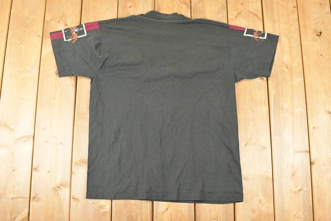 Vintage 1996 Animal Designs Horse Riding Souvenir T-Shirt Men's L