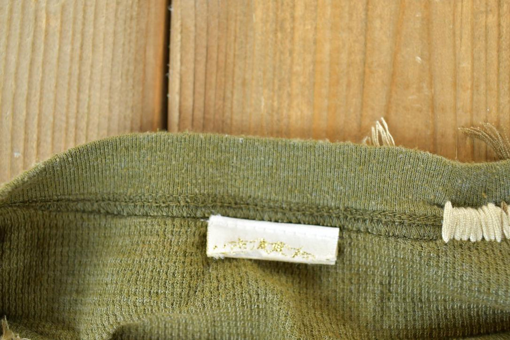 Women Vintage Vigoss Y2K Thermal Army T-Shirt / Vigoss Grunge Skull Print / Contrast Stitch / Internet Famous Clothing / Over Dyed