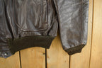 Vintage 1980s Cooper Shearling Fur Lined Leather Bomber Flight Jacket Men's XL